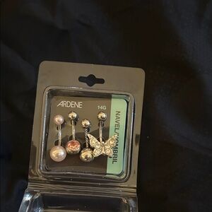 Ardene Butterfly and Pearl Navel Piercing Set